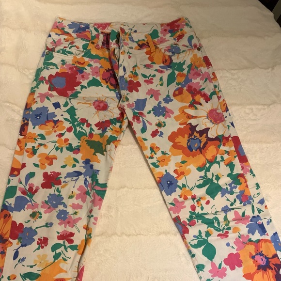 Flower Colorful white summer jeans - Picture 4 of 14